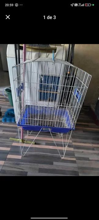 Gaiola para pássaros com suporte 