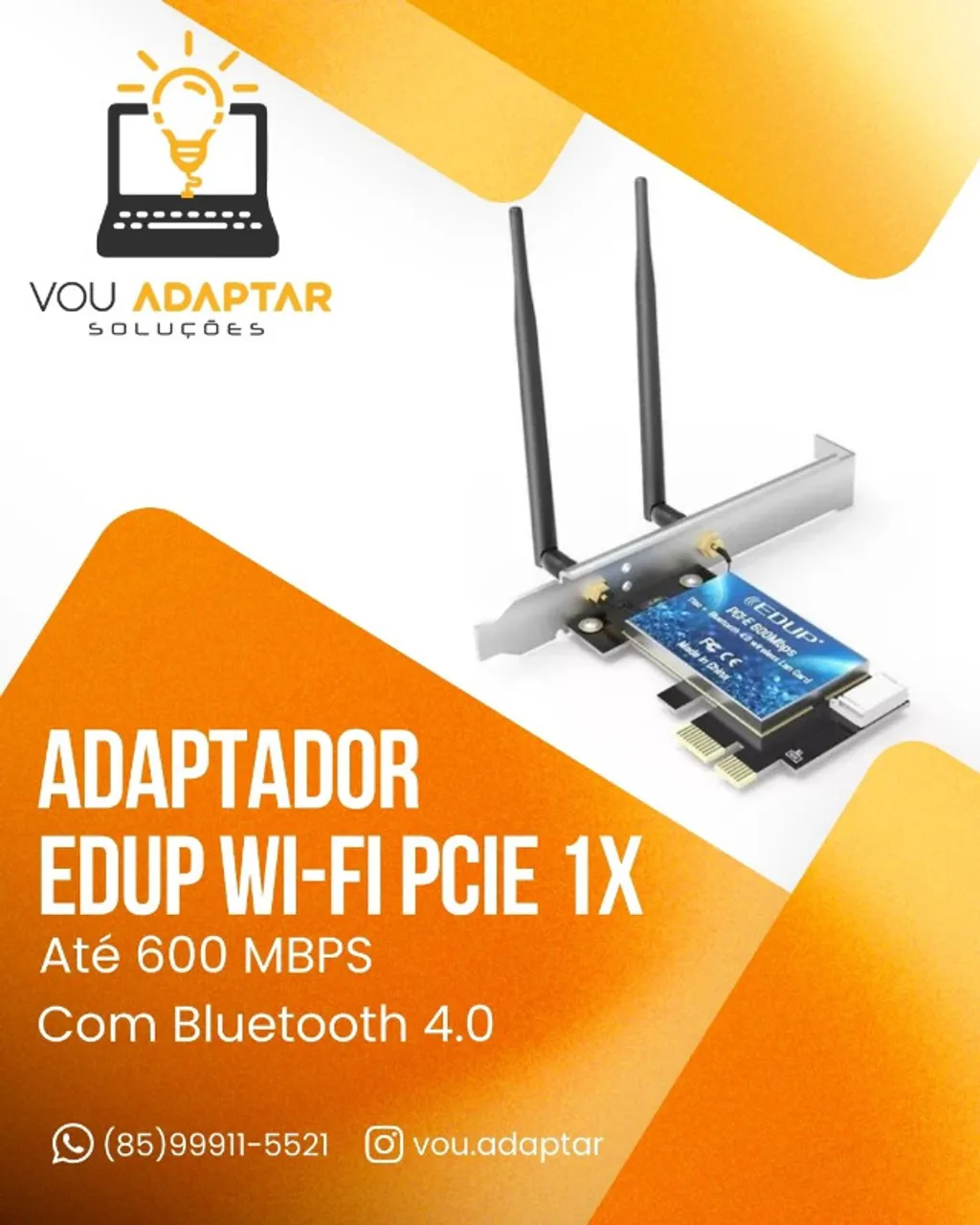 Placa Wi-fi Dual Band 2.4/5ghz 600 M Bluetooth 4.0 Pci-e 5g wireless
