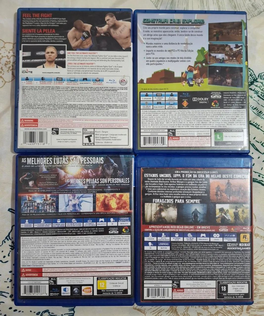 Jogos PS4: UFC, Minecraft, Tekken 7 e Red Dead Redemption 2 - Foto 2