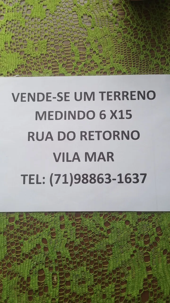 Vende-se terreno 6×15 no Vila mar