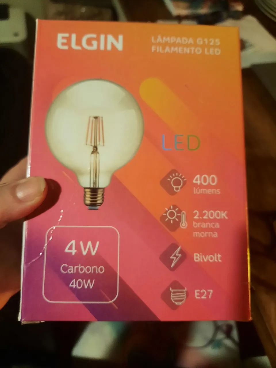 Conjunto com 6 Lâmpadas de filamento G125 Led retrô