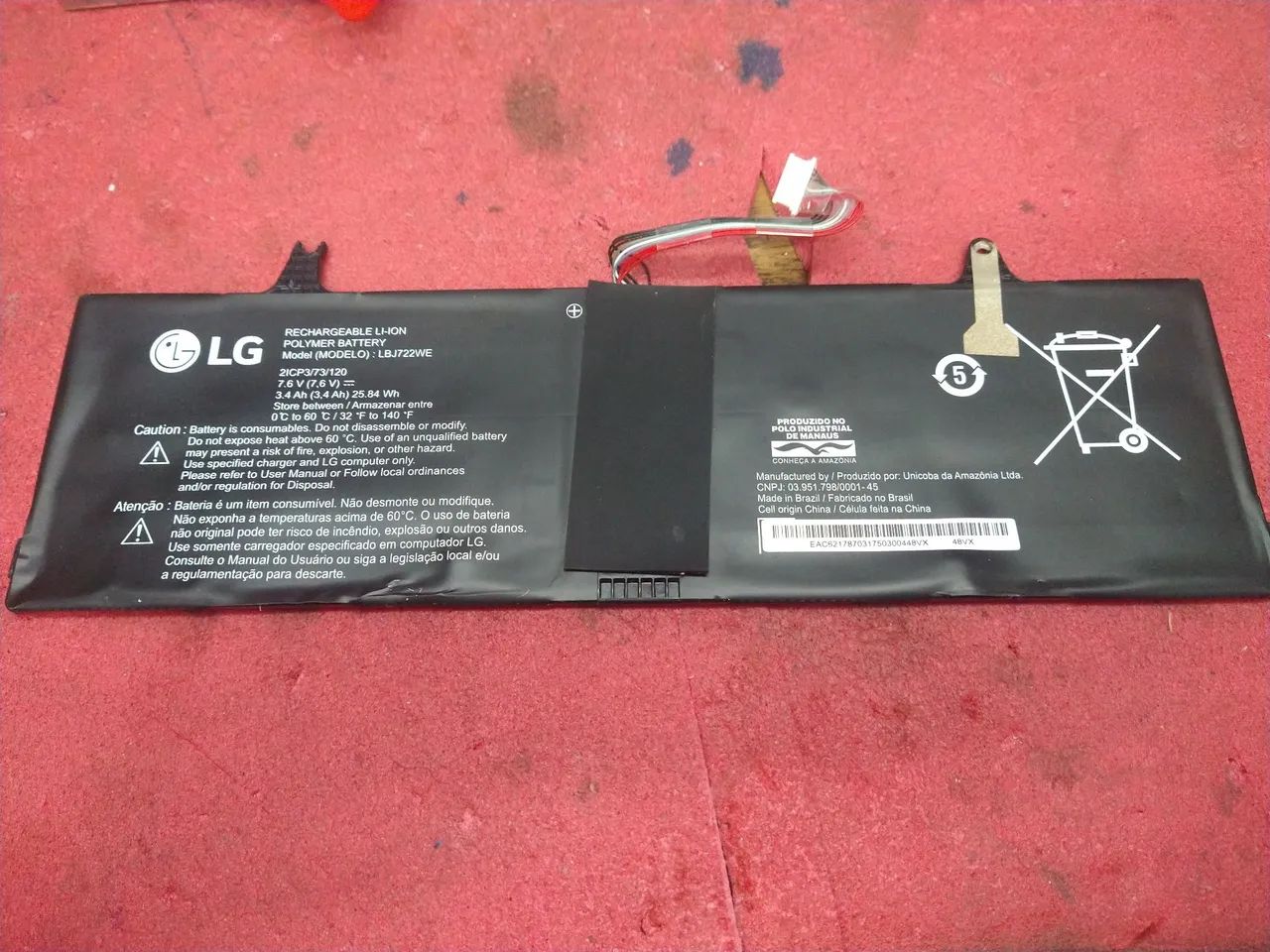 Bateria LBJ722WE PARA NOTEBOOK LG SlidePad 11T54 SlidePad 15U340 SlidePad 15UD340 - Foto 2