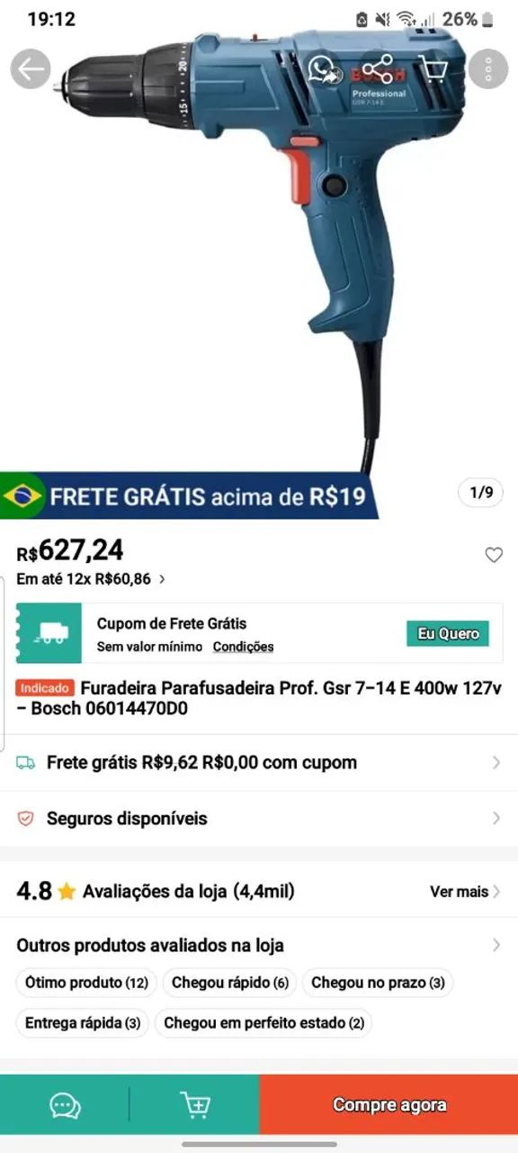 Parafusadeira e furadeira Bosch GSR 7-14 - Foto 2