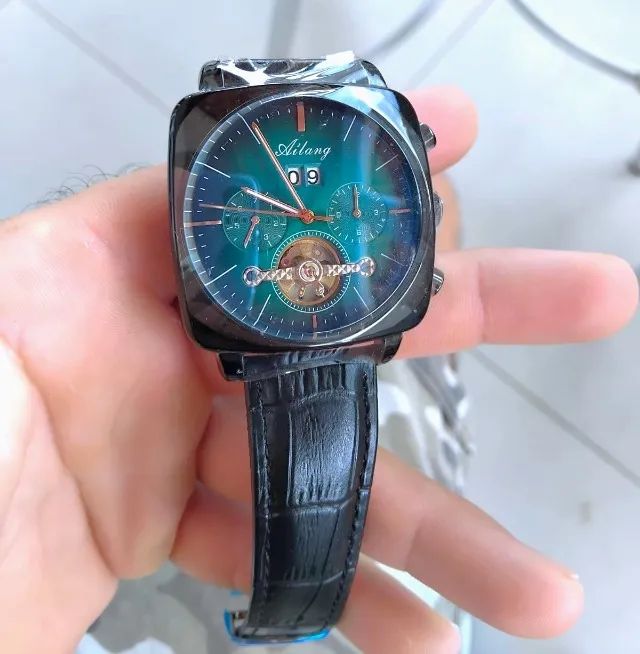 Relógio Ailang Masculino Luxo Automático Quadrado Black - Novo - Entrego!!