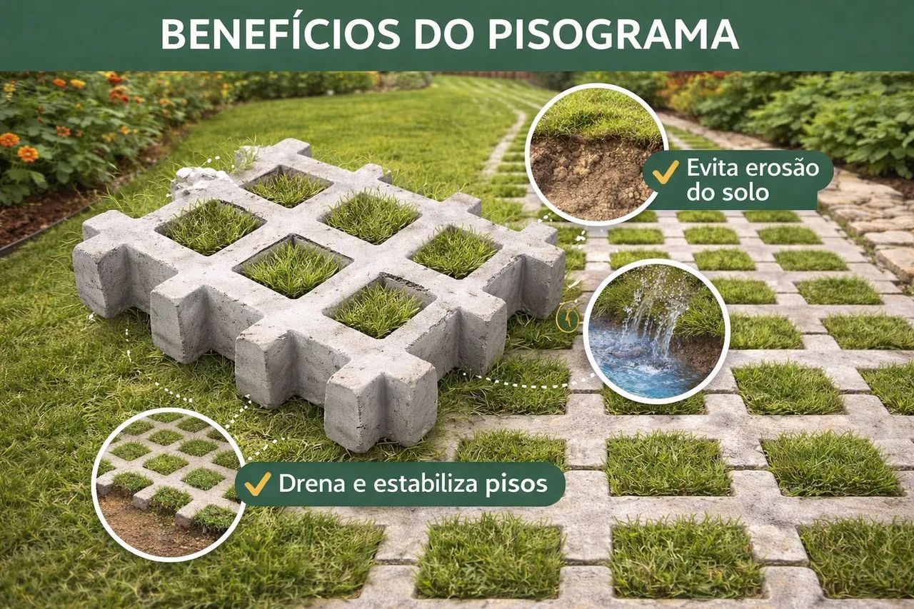 PISO GRAMA EM CONCRETO MACIÇO POLIDO 