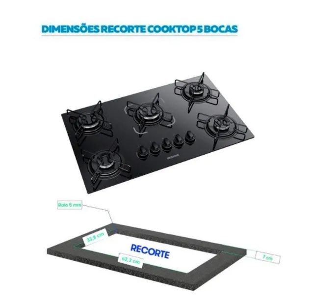 Fogão Cooktop 5 Bocas Essencial Preto- FAZEMOS ENTREGA! - Foto 2