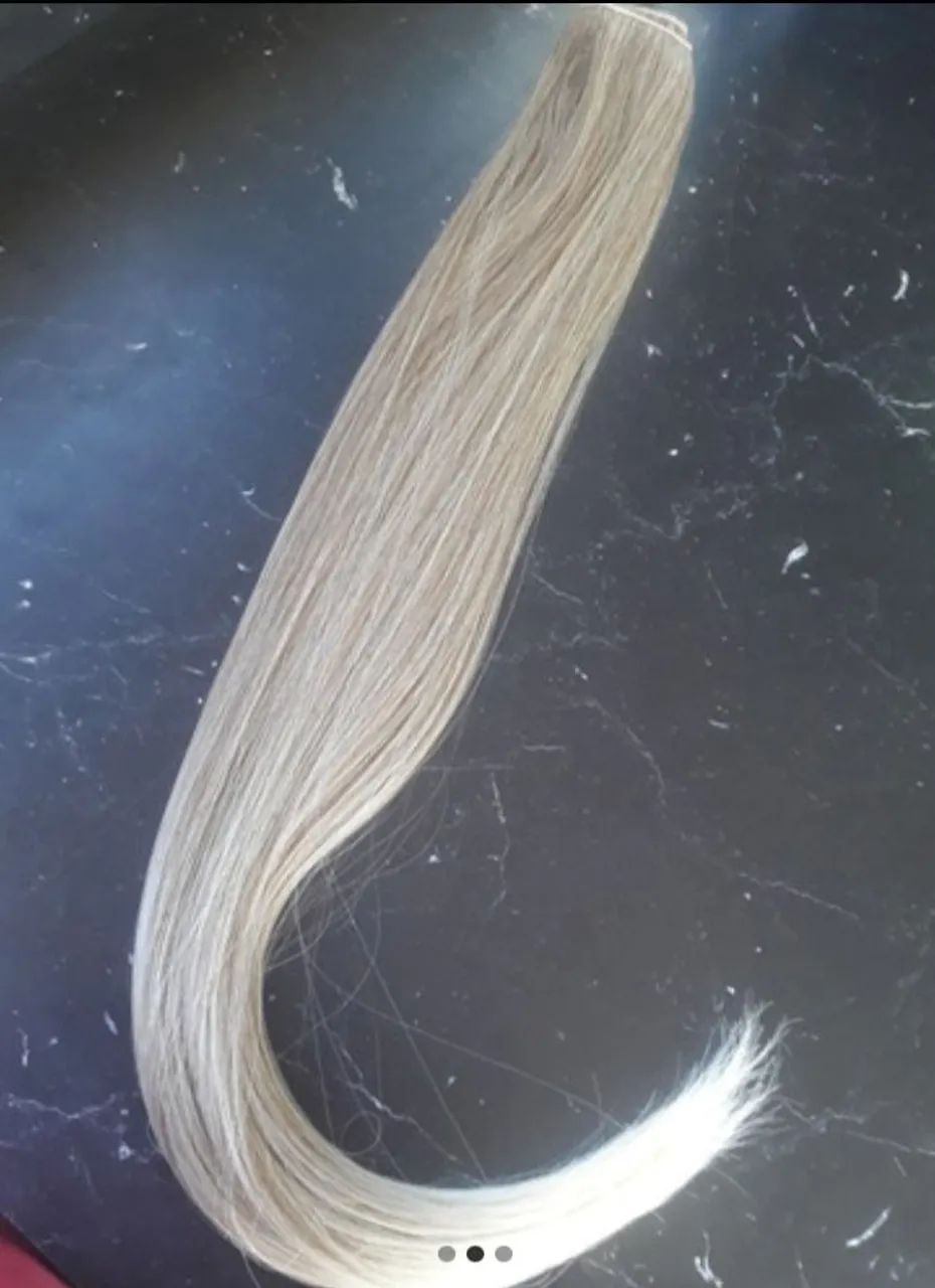 Cabelo de fibra orgânica loiro mesclado 65 centímetros  - Foto 2