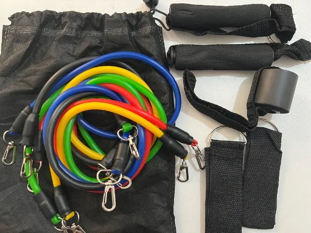 Kit para exercícios musculação- Elástico extensores