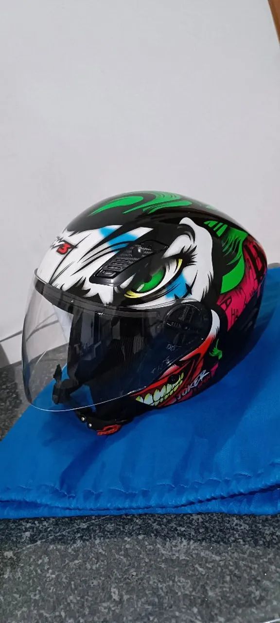 Capacete aberto FW3 Joker Coringa 56 NOVO