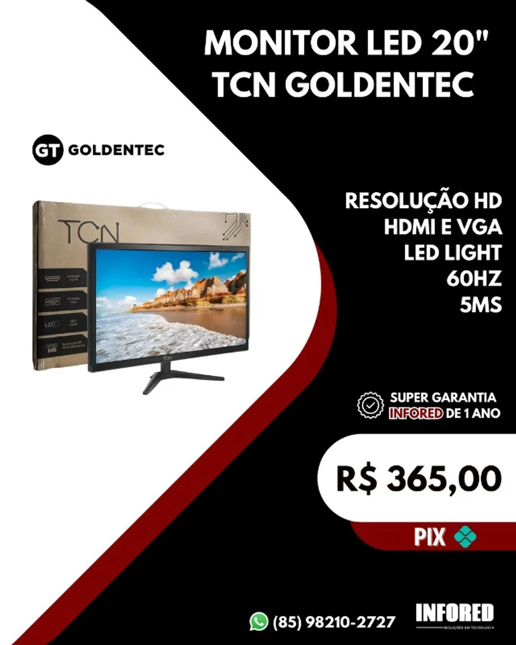 Monitor LED 20" TCN Goldentec
