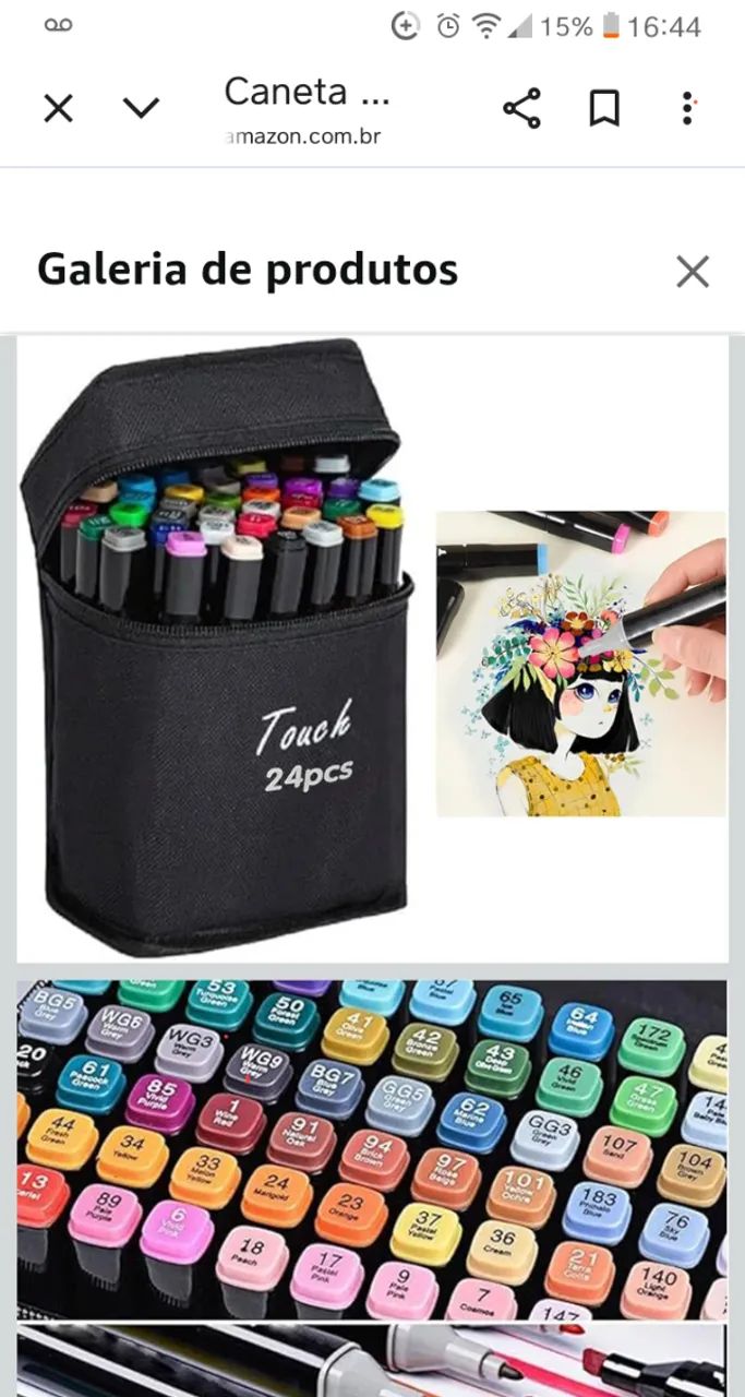 Caneta Marcador Permanente 24 Cores