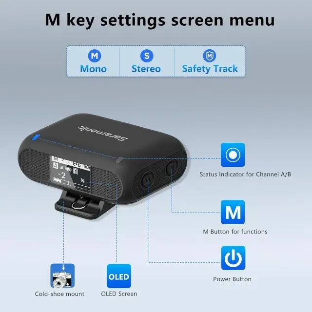 Microfone sem fio Saramonic Blink500b2+ para iPhone Android - Foto 5