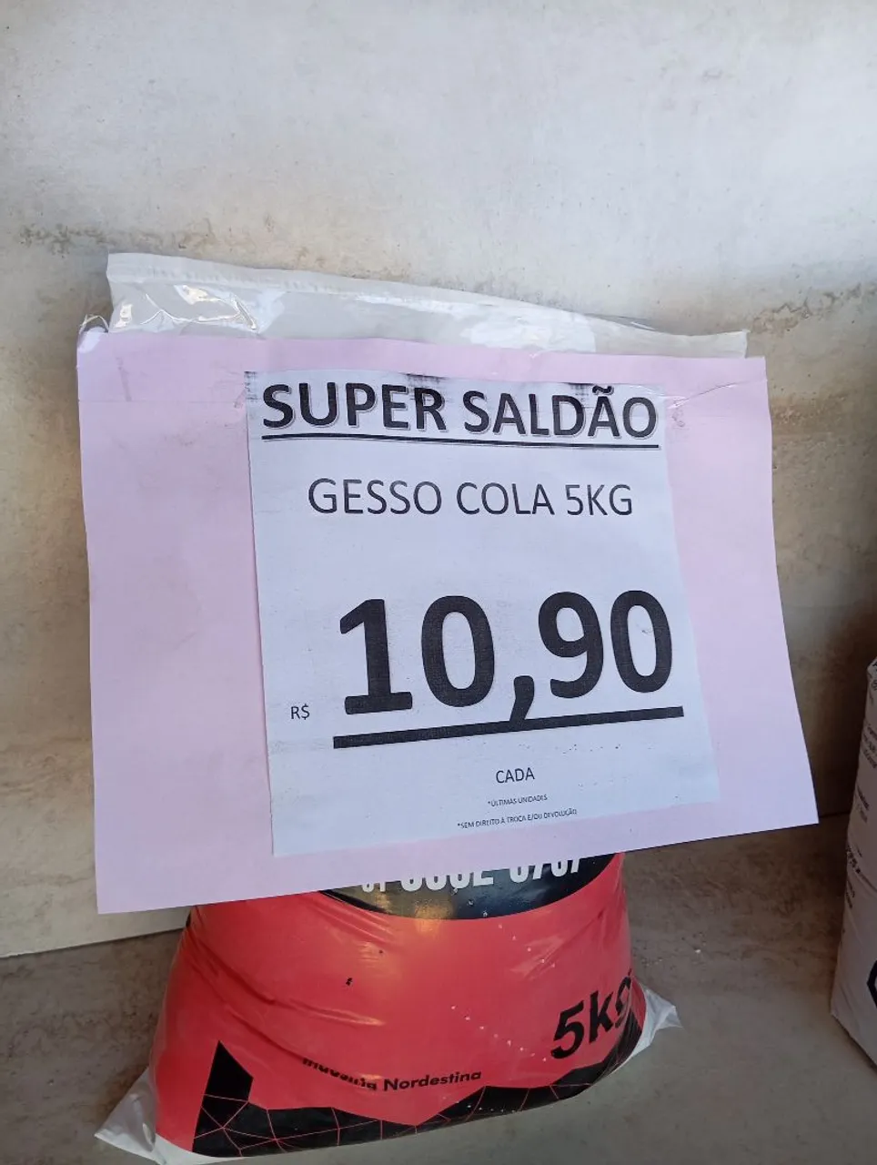 Super Saldão Gesso Cola 5kg R$10,90un