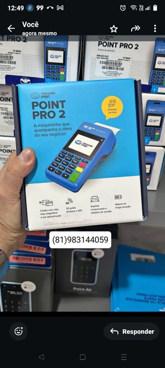 Maquininha de cartão Point Pro 2 - Mercado Pago