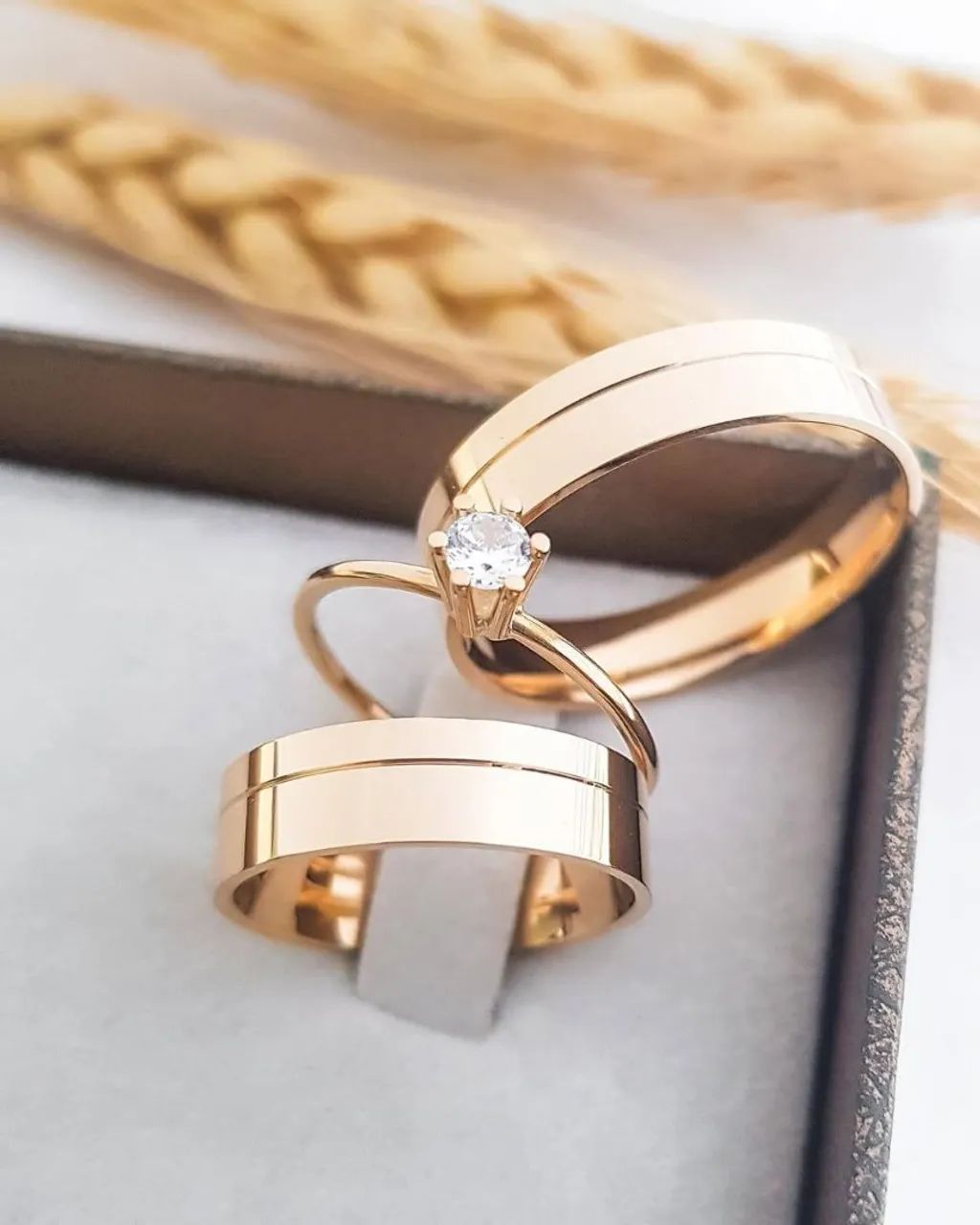 KIT TRIO DE ALIANÇAS NOIVADO E CASAMENTO  - Foto 5