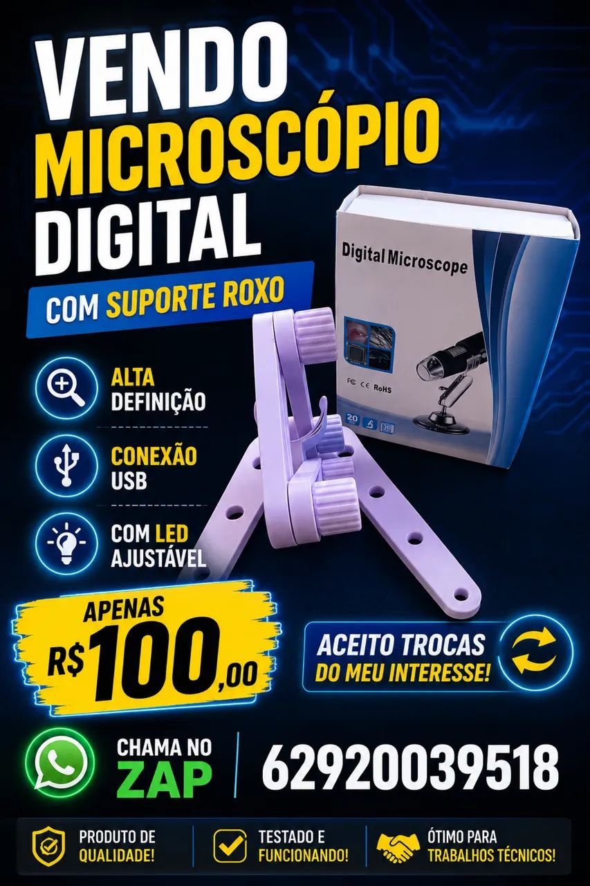 MICROSCÓPIO DIGITAL MAIS BASE