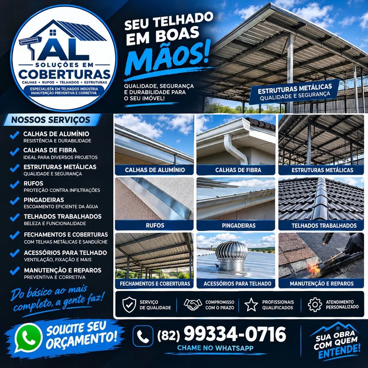CALHAS, TELHADOS E ESTRUTURAS METÁLICAS | ORÇAMENTO GRÁTIS