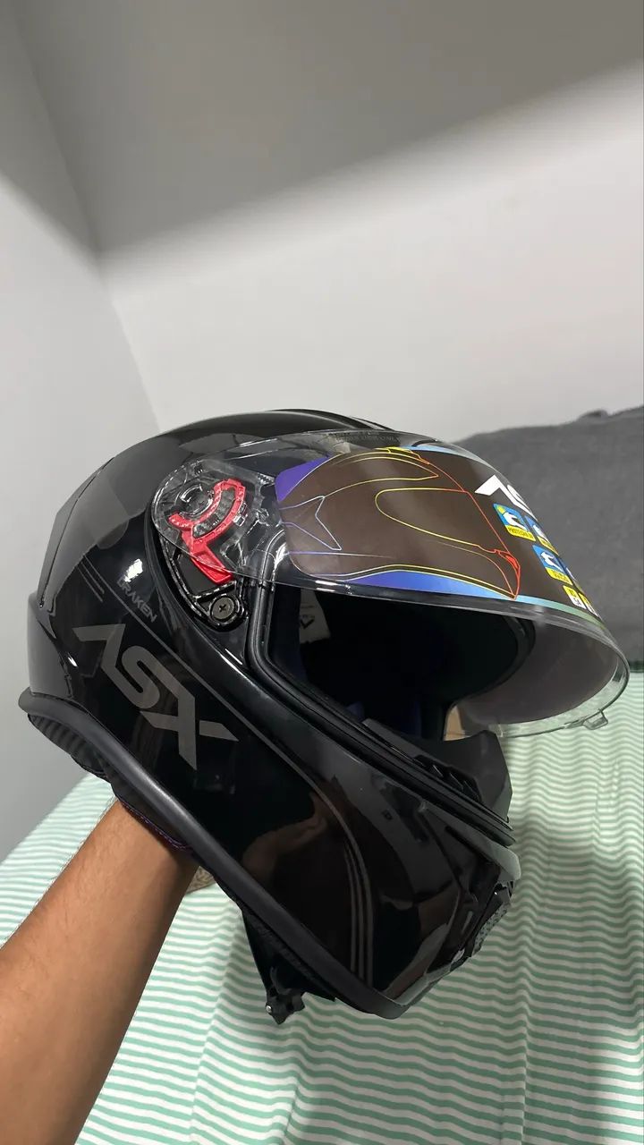Capacete ASX SOLID PRETO BRILHO - Foto 3