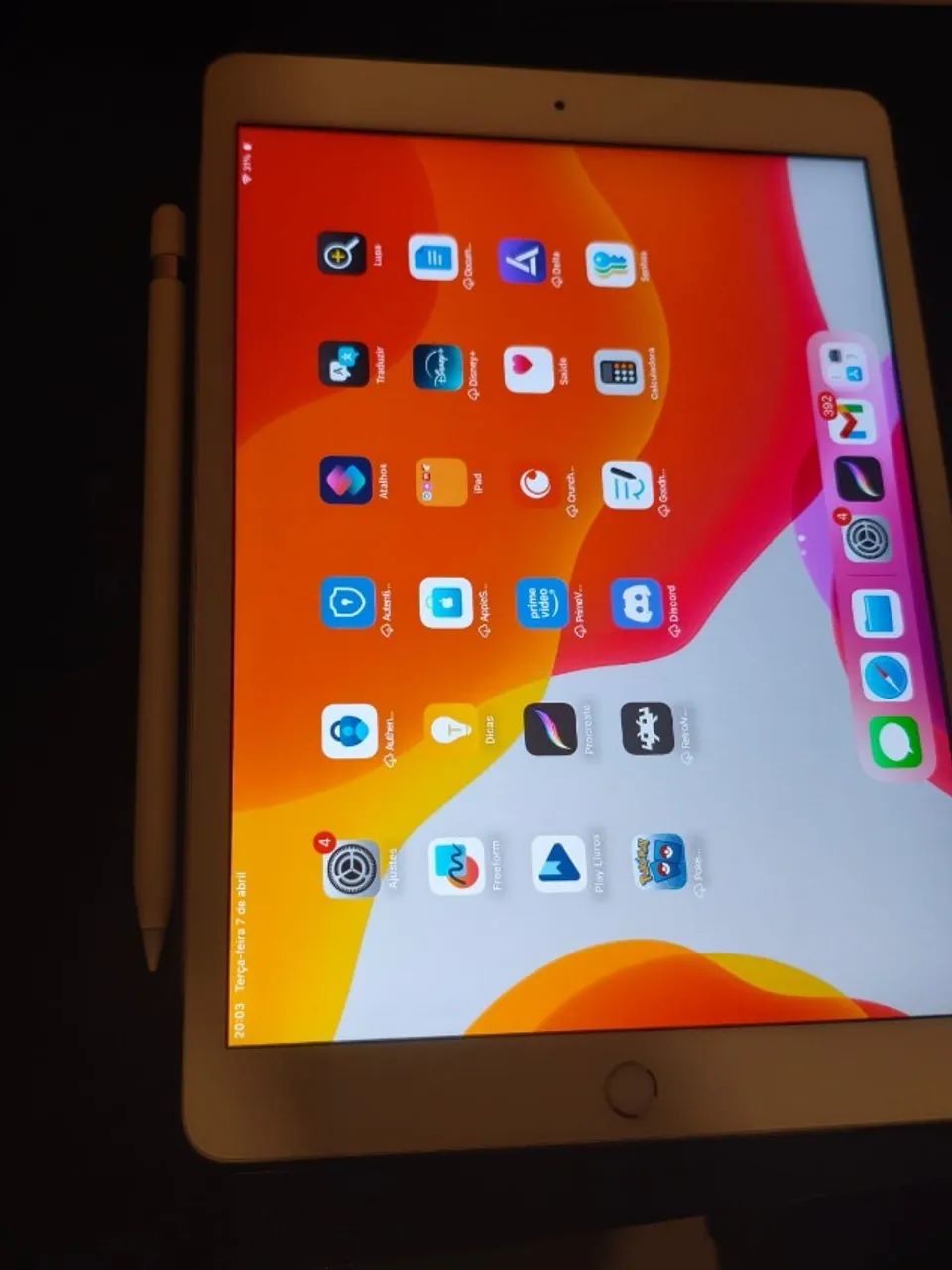 iPad本体 hazure iPad 7ª Geração de 32 GB praticamente zero, com Hardcase, tudo c