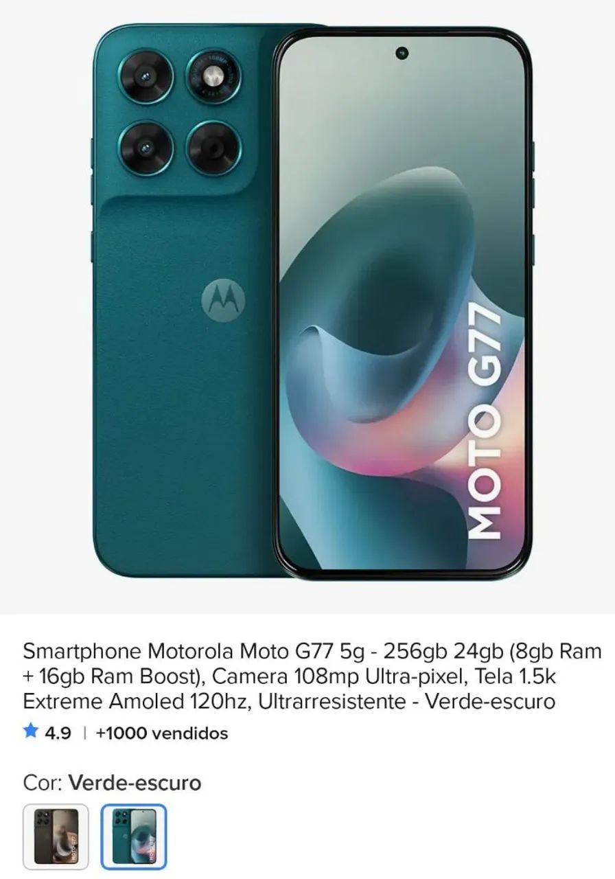 Motorola G77 novo ( sem uso)