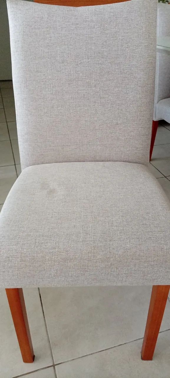 Mesa de jantar retangular, com 6 cadeiras cor cinza-claro - Foto 5