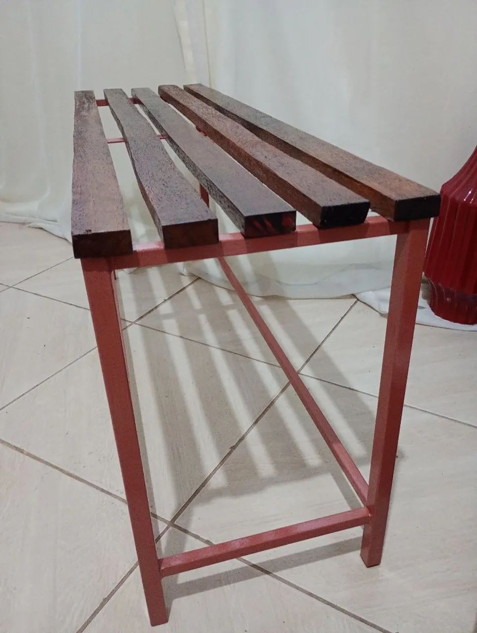 Banco de ferro/Novo/Salmão/ 105cm - Foto 3