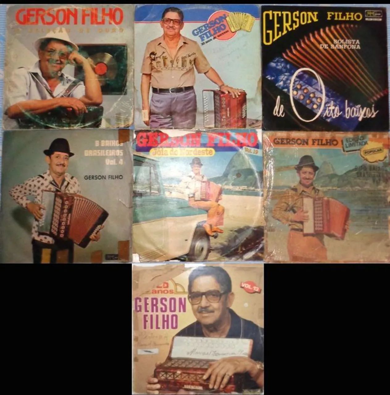7 LPs Gerson Filho, Forró 