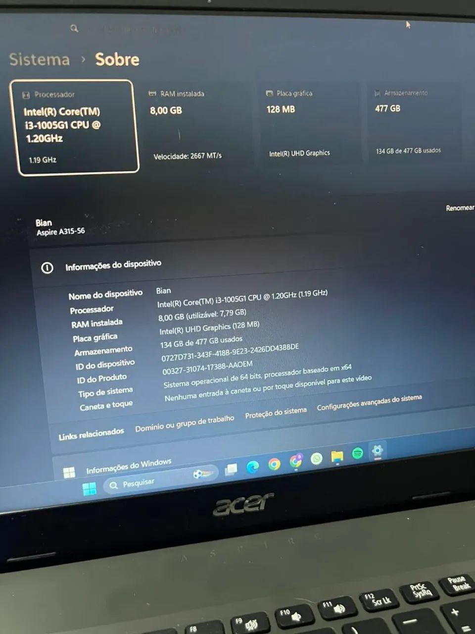 Notebook Acer zero ( Ótimas condições ) 1.200 - Foto 3