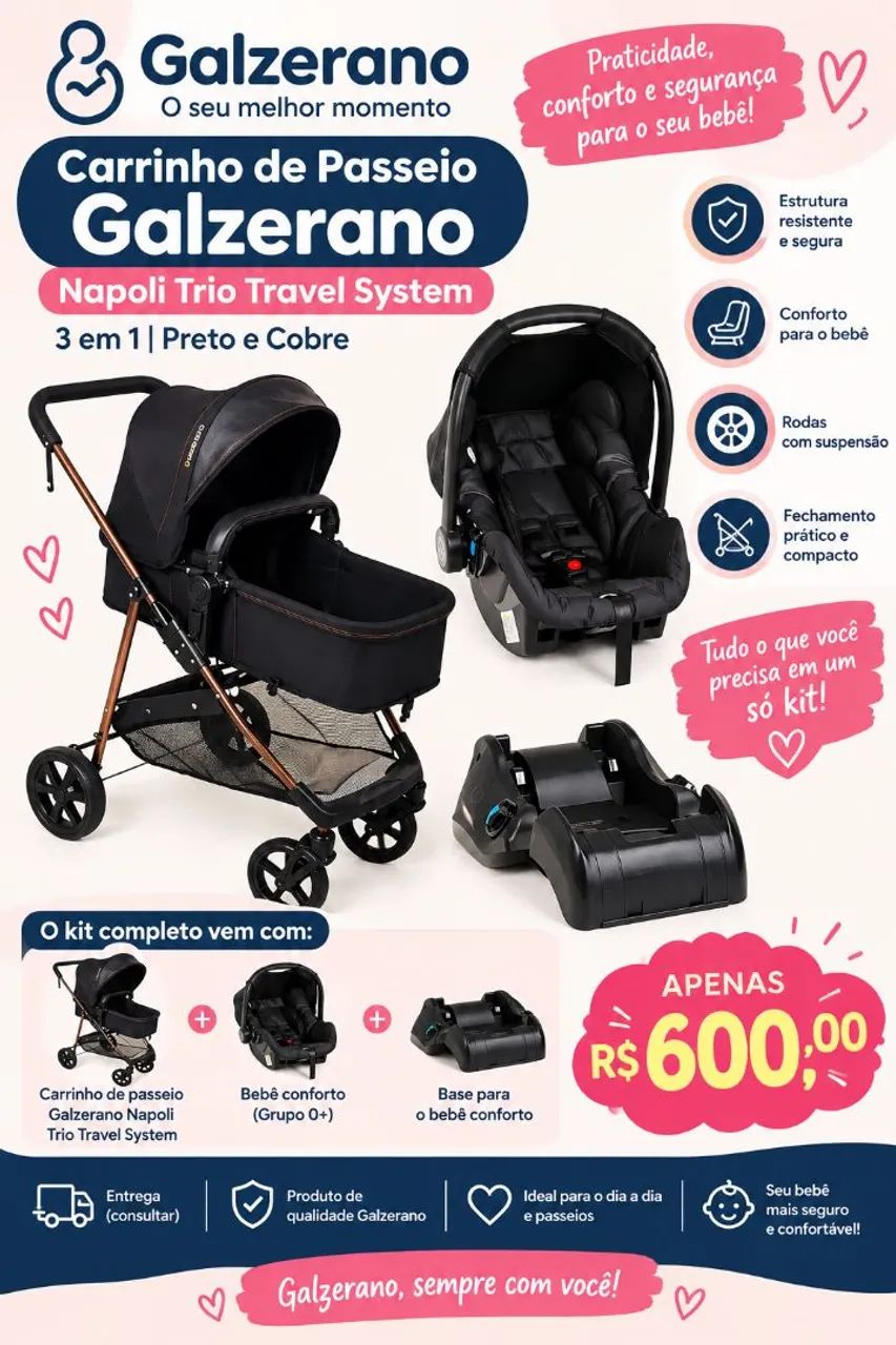 Carrinho bebê Galzerano 