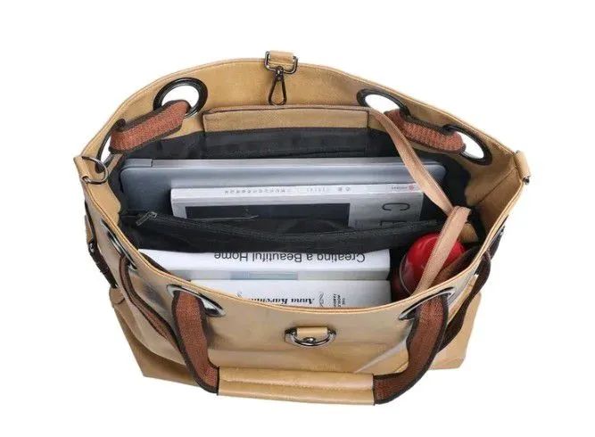 Bolsa ombro, grande capacidade couro PU prêmio. - Foto 4