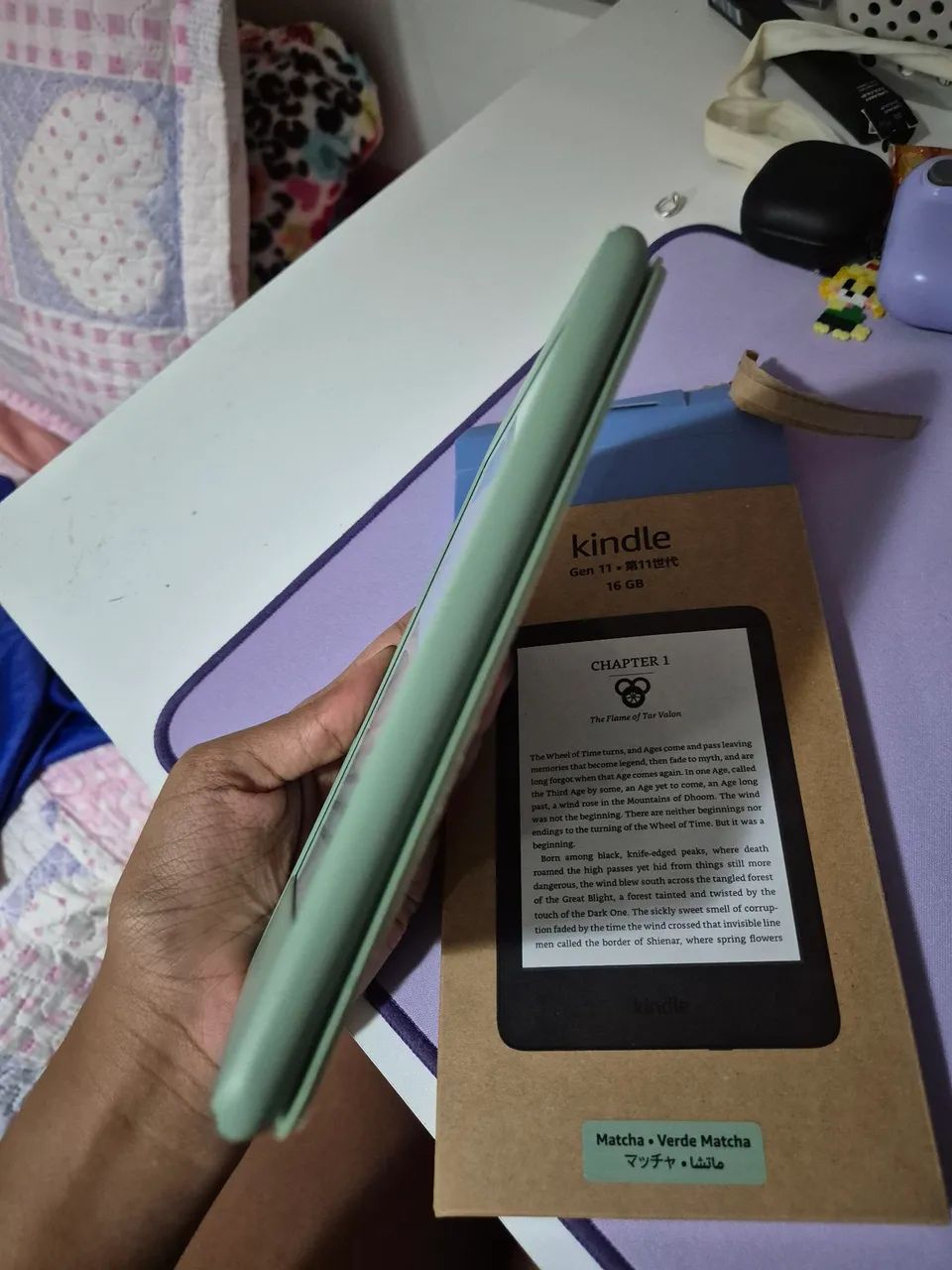 Kindle verde 16GB com capa original da Amazon - Foto 4