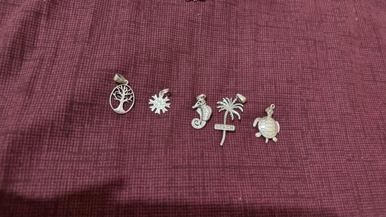 Kit de 5 Pingentes Prata 925