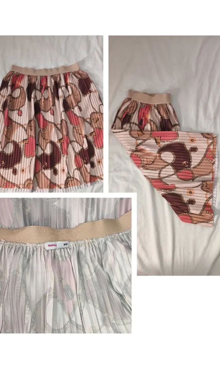 Saia Plissada Estampada Marisa PP