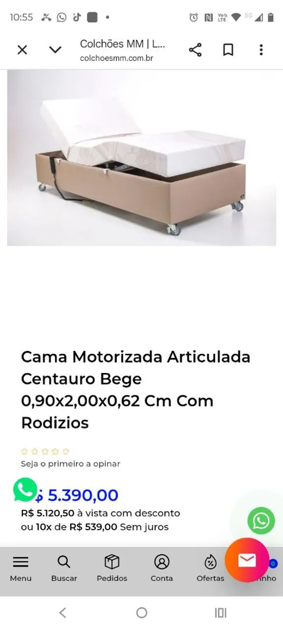 Cama de solteiro automática 