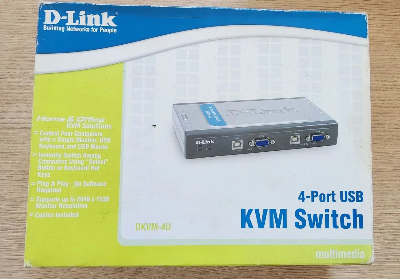 Swith Kvm 4 Portas External Dkvm-4k Semi-Novo Na Caixa - Foto 2