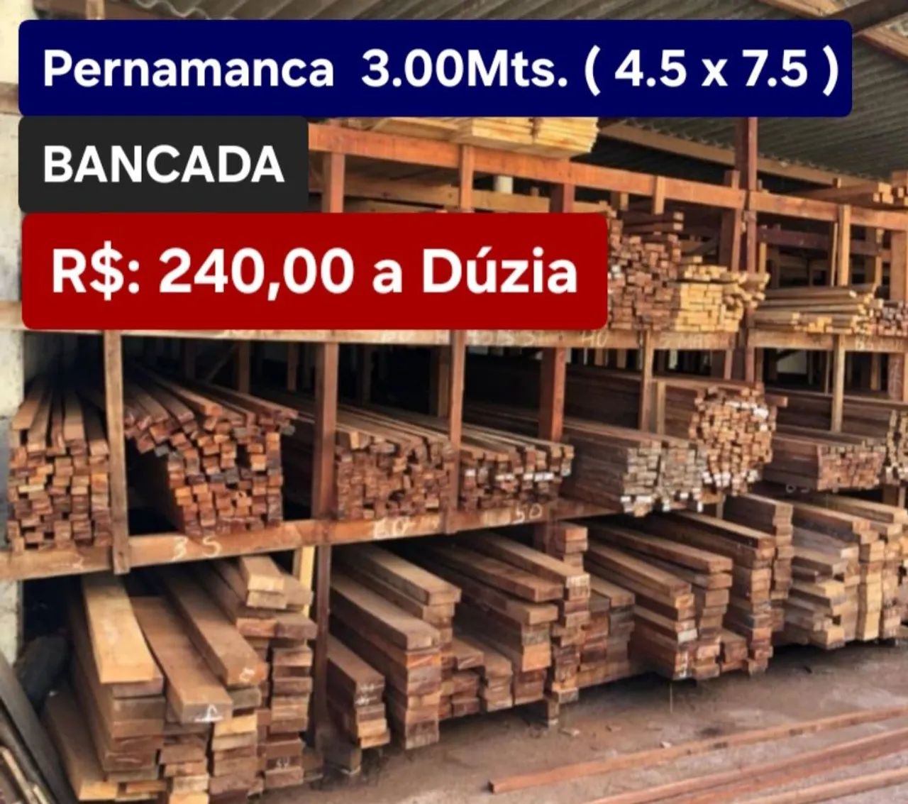 Tábua de Azimbre 3.00Mts. BANCADA + Ripão + Caibro + Pernamanca + Madeiras de Terra Firme - Foto 4