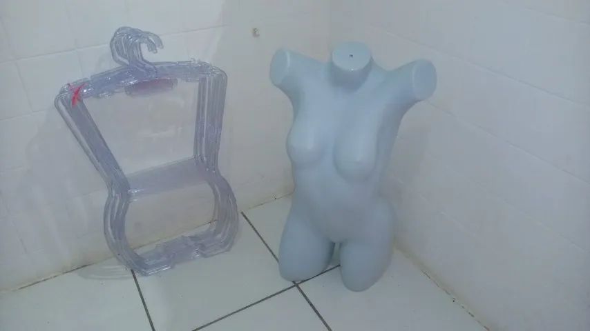 VENDO 10 CABIDES DE ACRÍLICO TRANSPARENTE  E MANEQUIM. ACEITO CARTÃO. 