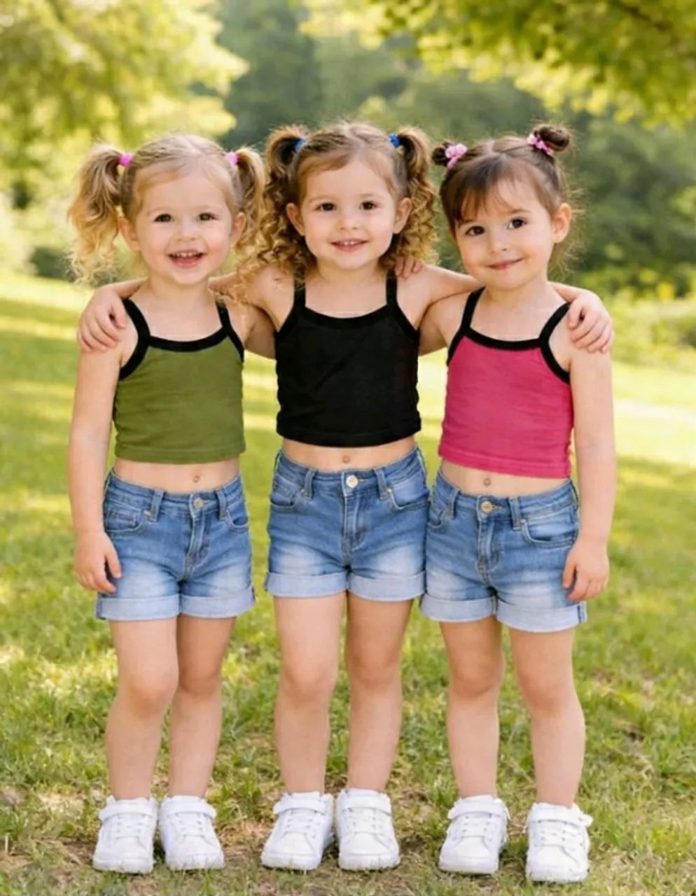 KIT COM 3 CROPPEDS ALCINHA INFANTIL