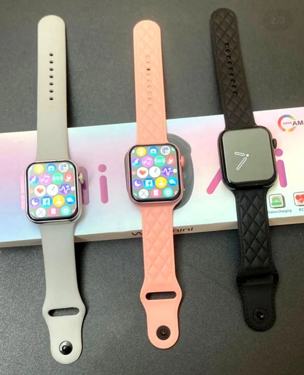 Relógio Smartwatch WL xMini original com duas pulseiras - recebe notificação de whatsapp  - Foto 4