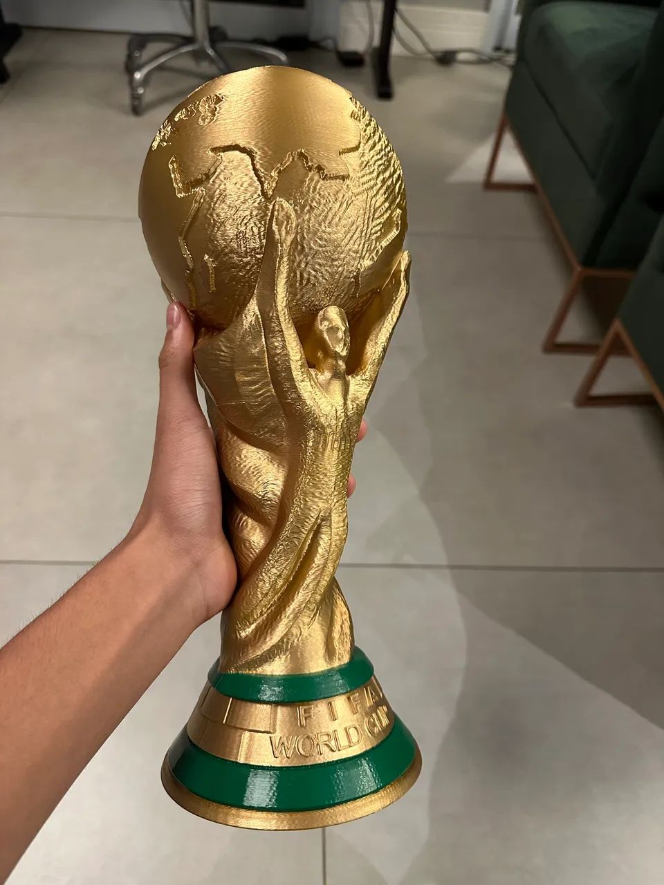 Troféu copa do mundo tamanho real 