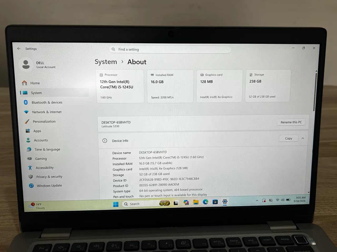Notebook Dell 5330 2in1 i5 12ª 16GB 256SSD Touchscreen - Foto 4