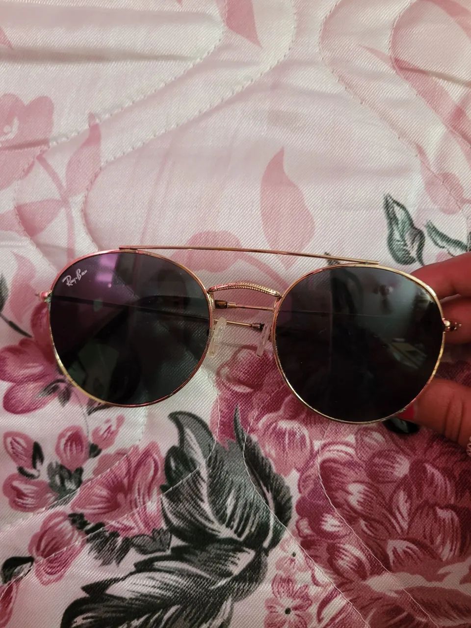 óculos de sol Rayban Ray Round Double Bridge usado<br><br> - Foto 4
