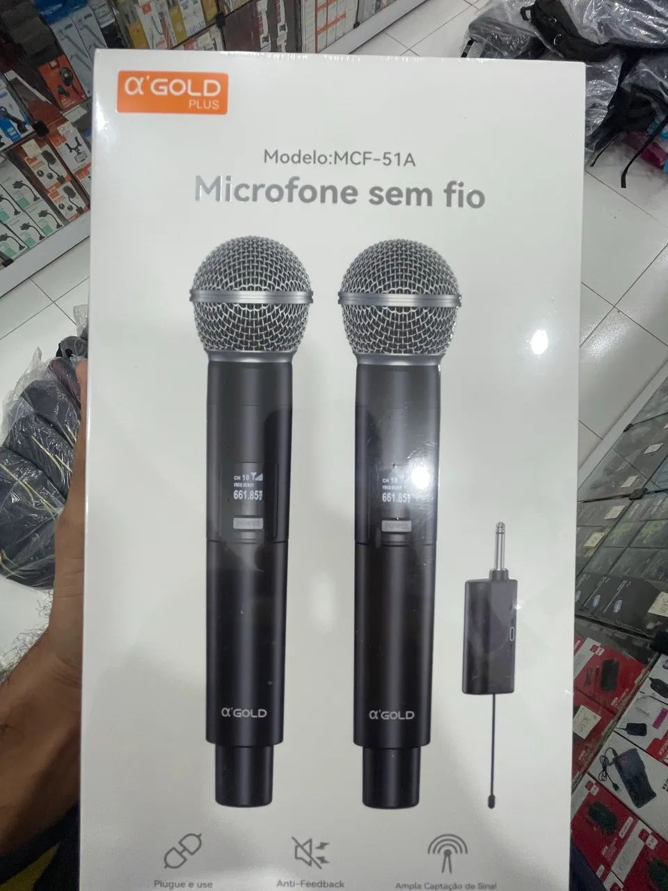 2 MICROFONES SEM FIO PROFISSIONAL 