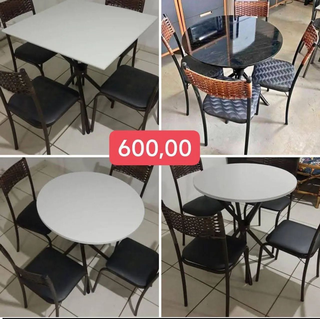 Mesas 4 cadeiras 