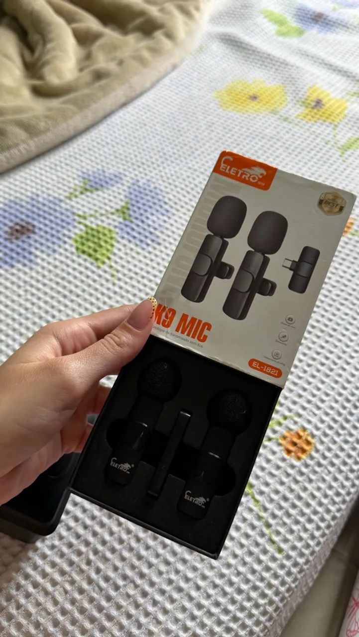 Microfone sem fio duplo lapela profissional iphone android 
