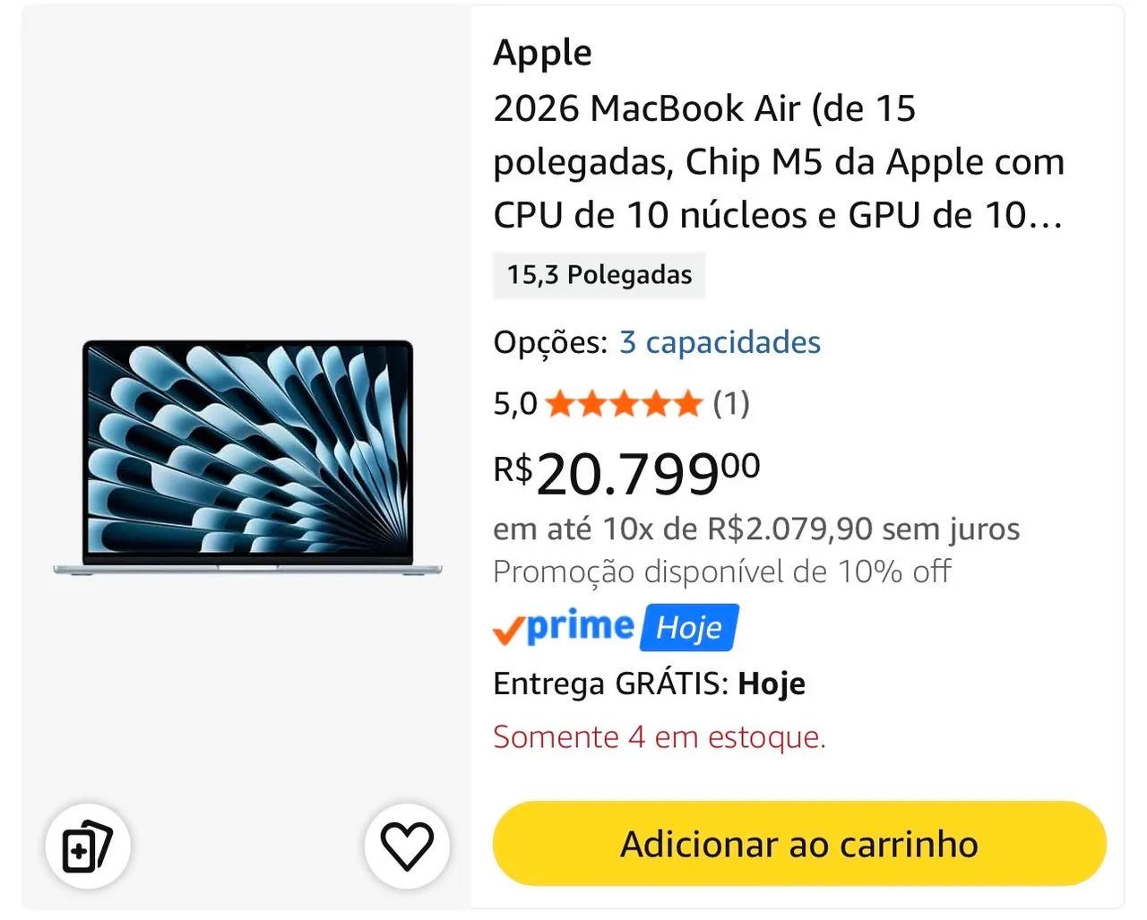 Macbook air M5 - 15 polegadas - Foto 5