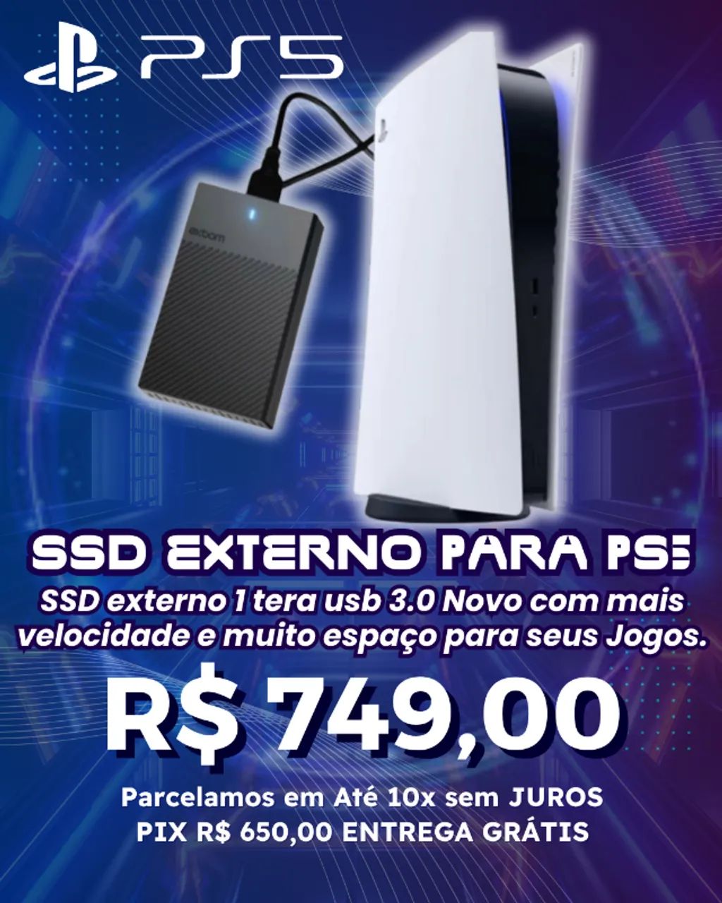 SSD EXTERNO 1T USB 3.0 - Armazenamento - Parque 10 de Novembro