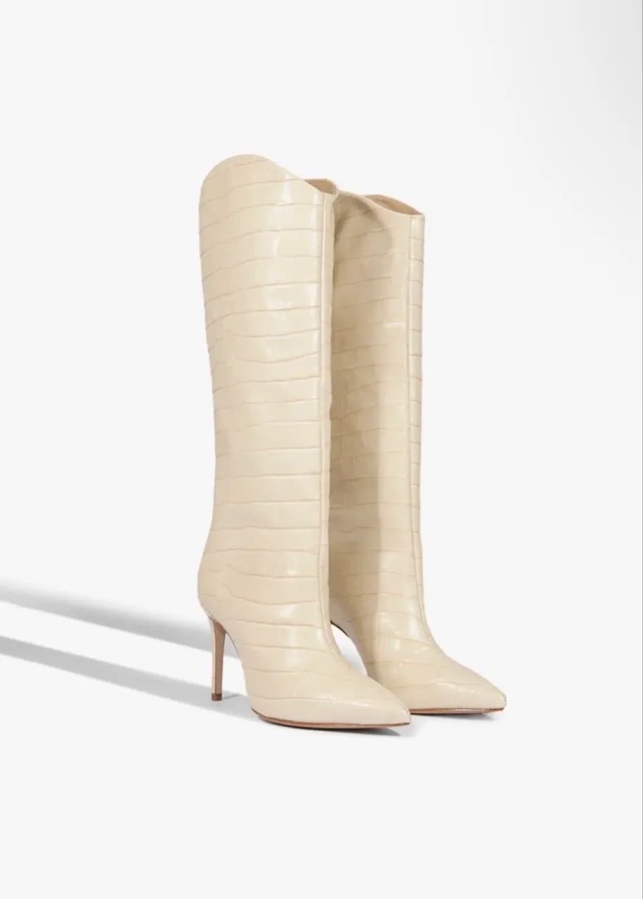 Bota Schutz Cano Longo Couro Creme