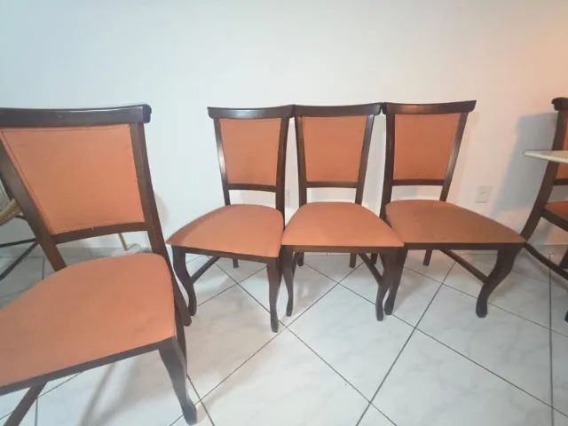 Mesa de Jantar Retangular Vidro 6 cadeiras - Foto 4
