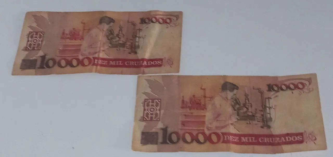02 Notas de 10.000 Cruzados C/ Carimbo de 10 Cruzados Novos - Raras p/ Colecionadores - Foto 4
